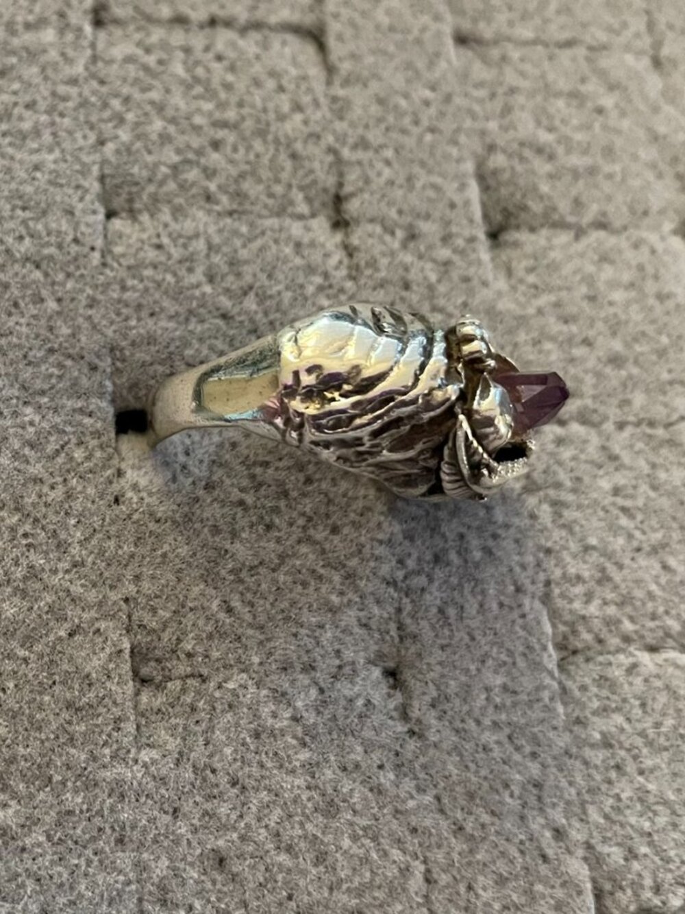 Vintage Sterling Silver Ring Sz 5 Handmade Amethyst Bob Stringer OOAK Y2K $325 - Picture 3 of 16